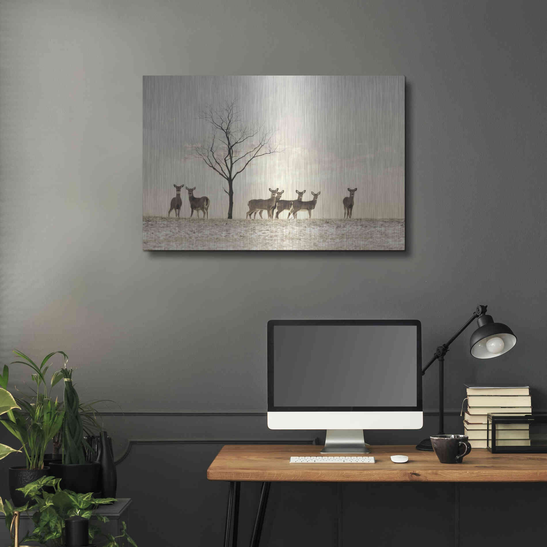 Luxe Metal Art 'Doe a Deer' by Lori Deiter, Metal Wall Art,36x24