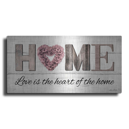 Luxe Metal Art 'Love is the Heart of the Home' by Lori Deiter, Metal Wall Art