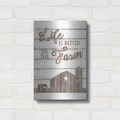 Luxe Metal Art 'Life is Better on the Farm' by Lori Deiter, Metal Wall Art,12x16