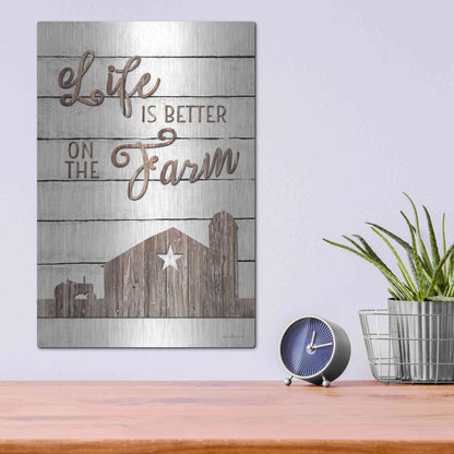 Luxe Metal Art 'Life is Better on the Farm' by Lori Deiter, Metal Wall Art,12x16
