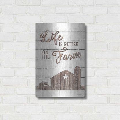 Luxe Metal Art 'Life is Better on the Farm' by Lori Deiter, Metal Wall Art,16x24