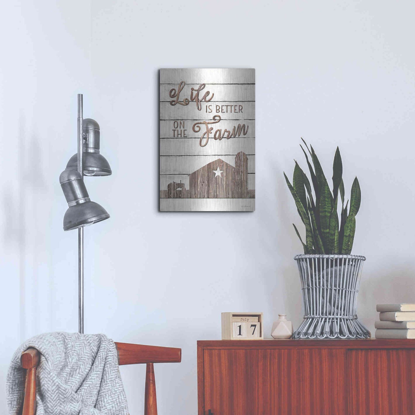 Luxe Metal Art 'Life is Better on the Farm' by Lori Deiter, Metal Wall Art,16x24