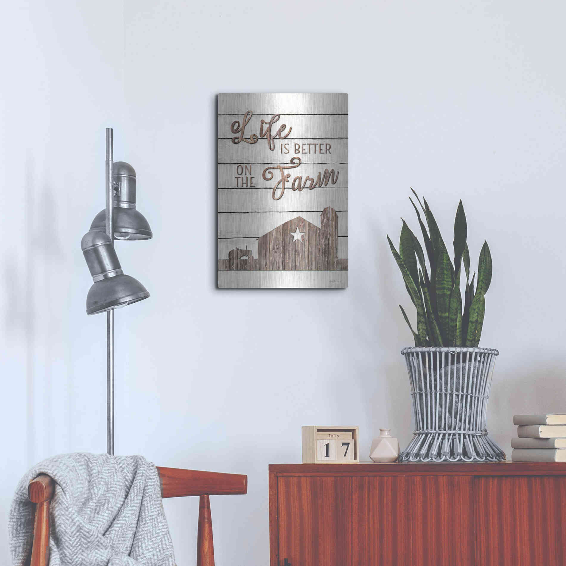 Luxe Metal Art 'Life is Better on the Farm' by Lori Deiter, Metal Wall Art,16x24