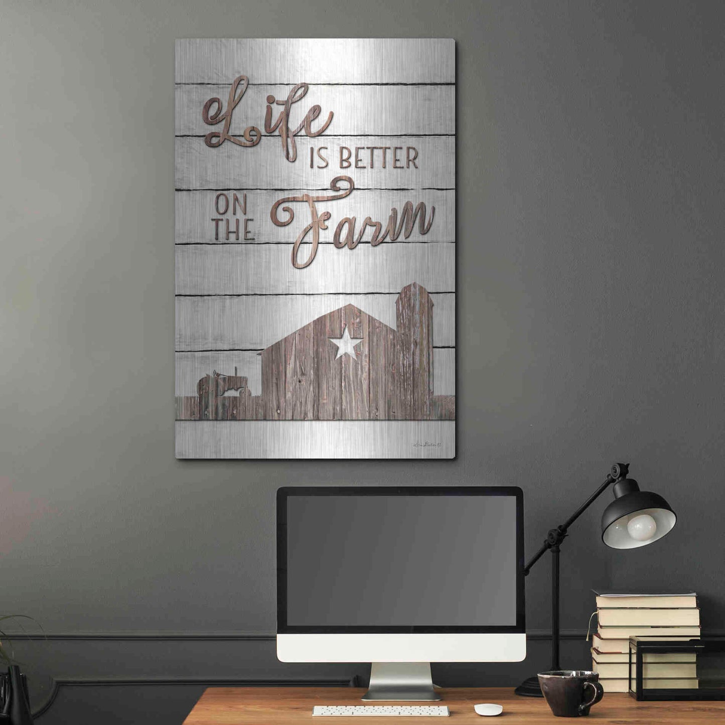 Luxe Metal Art 'Life is Better on the Farm' by Lori Deiter, Metal Wall Art,24x36