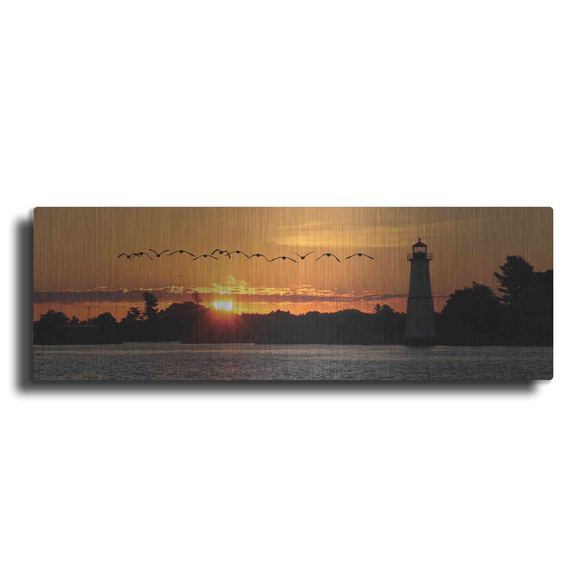 Luxe Metal Art 'Sunset Flight' by Lori Deiter, Metal Wall Art