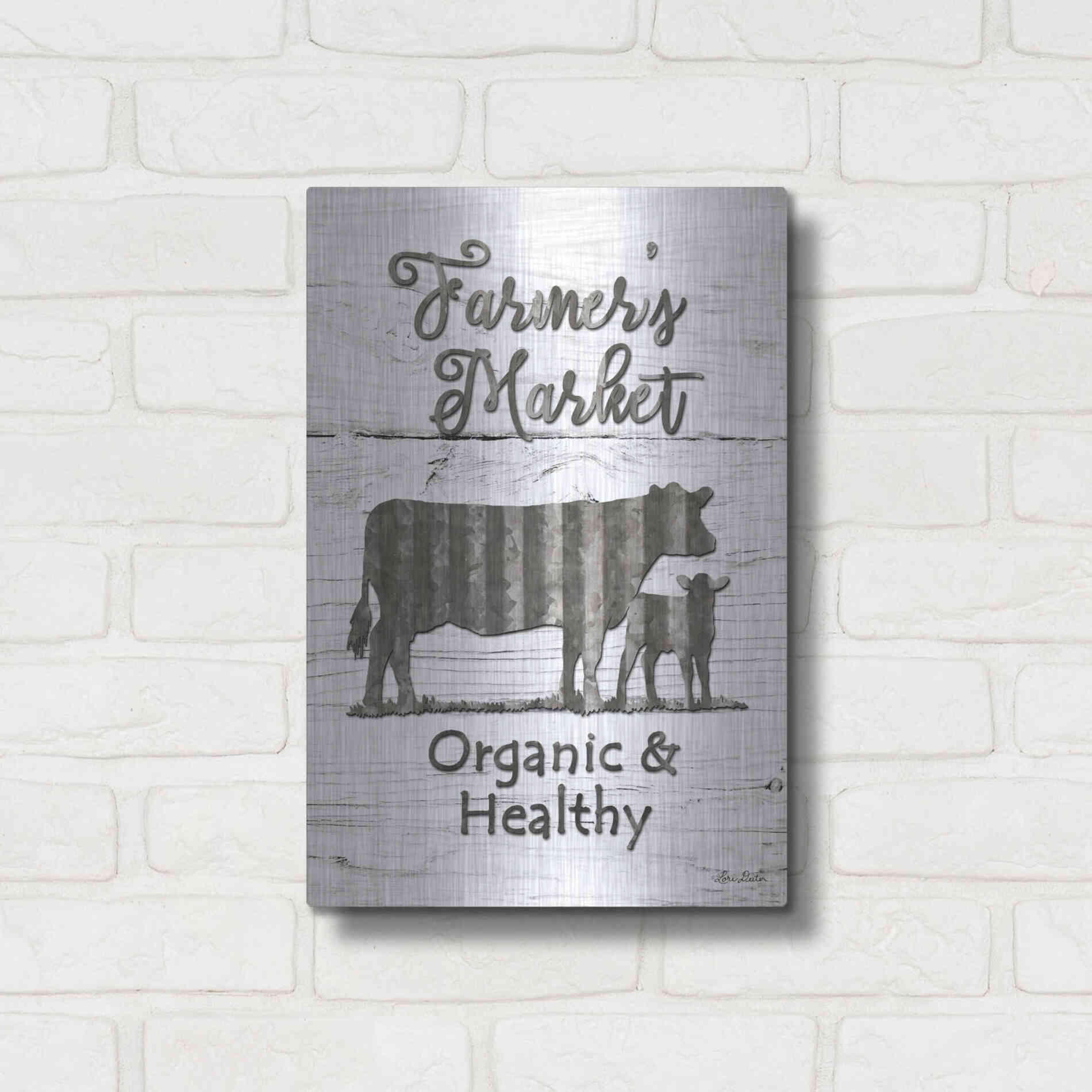 Luxe Metal Art 'Farmer's Market' by Lori Deiter, Metal Wall Art,12x16