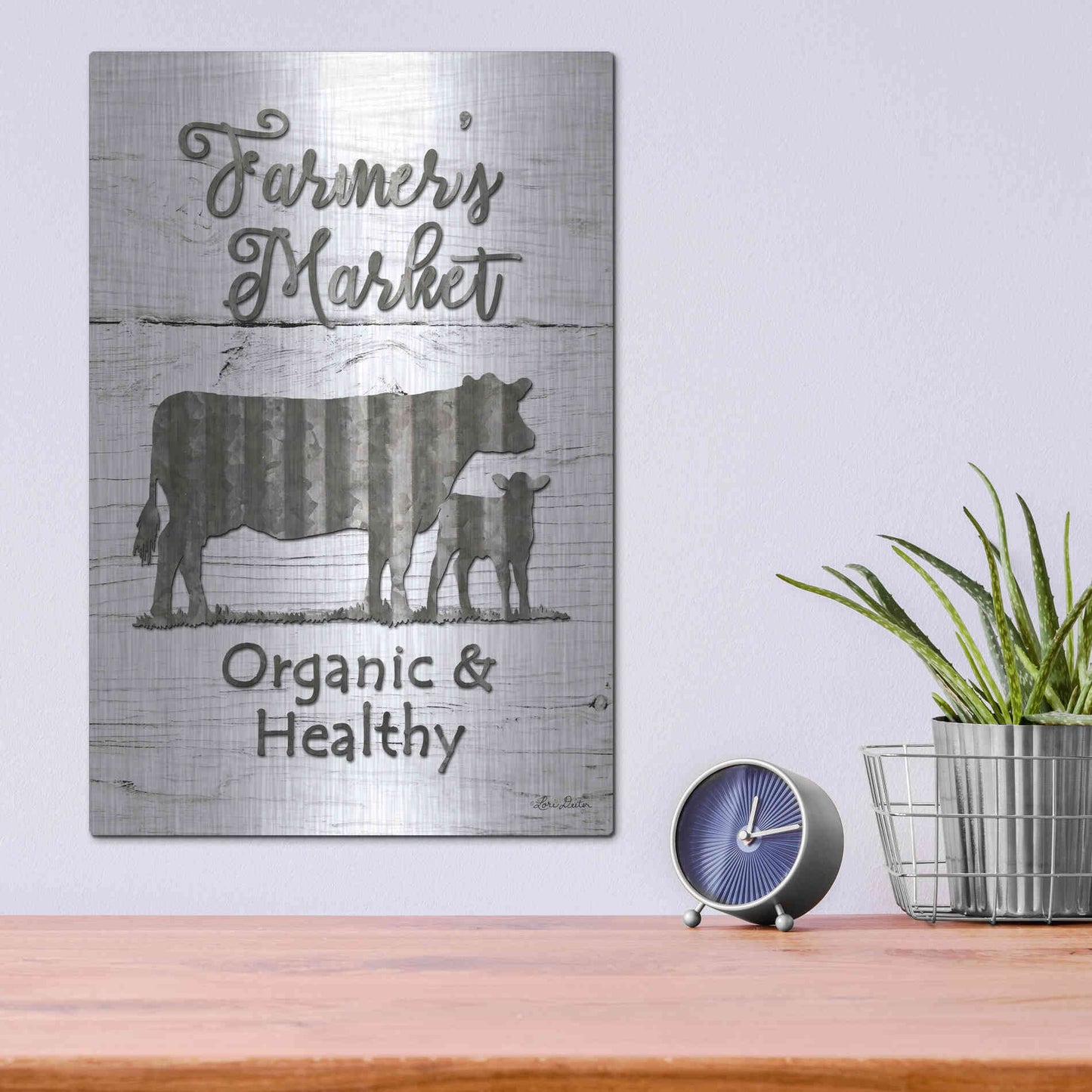 Luxe Metal Art 'Farmer's Market' by Lori Deiter, Metal Wall Art,12x16