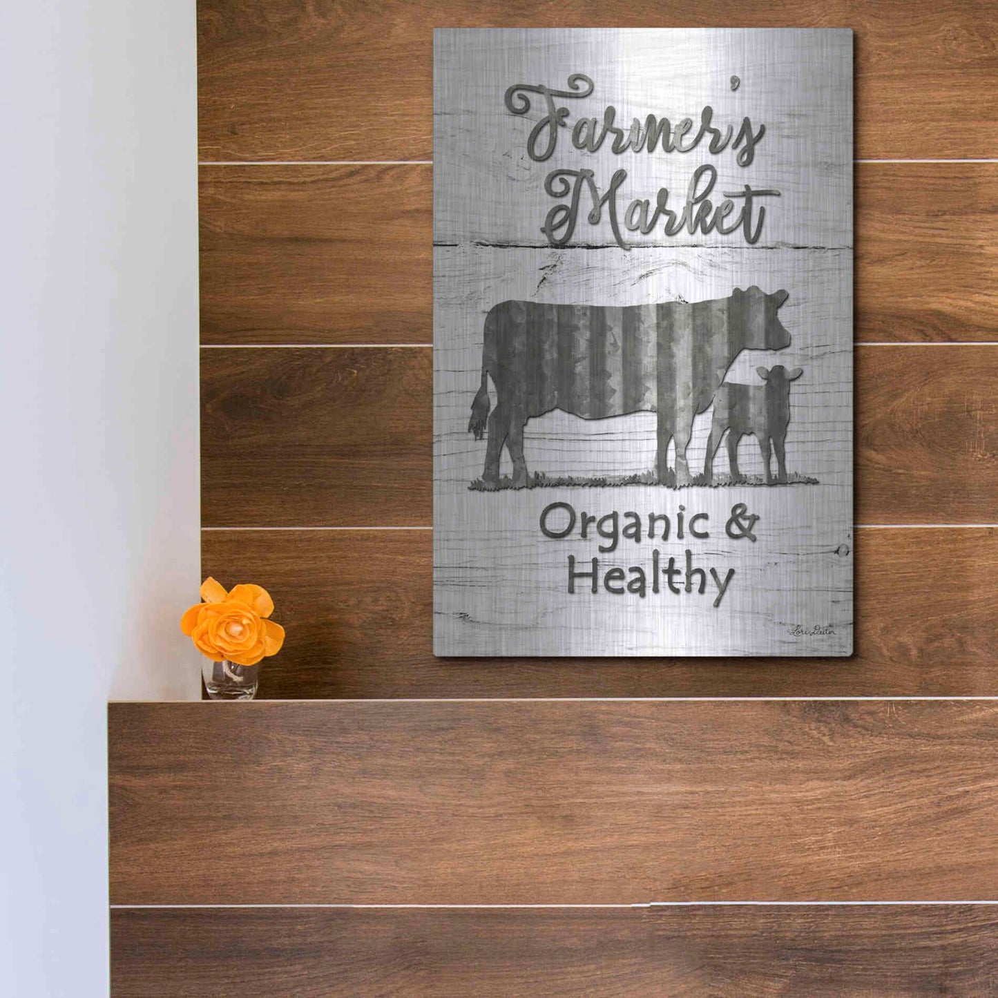 Luxe Metal Art 'Farmer's Market' by Lori Deiter, Metal Wall Art,12x16