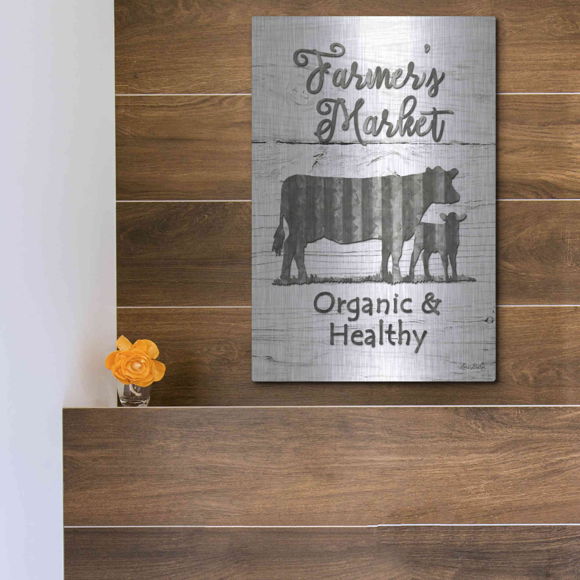 Luxe Metal Art 'Farmer's Market' by Lori Deiter, Metal Wall Art,12x16