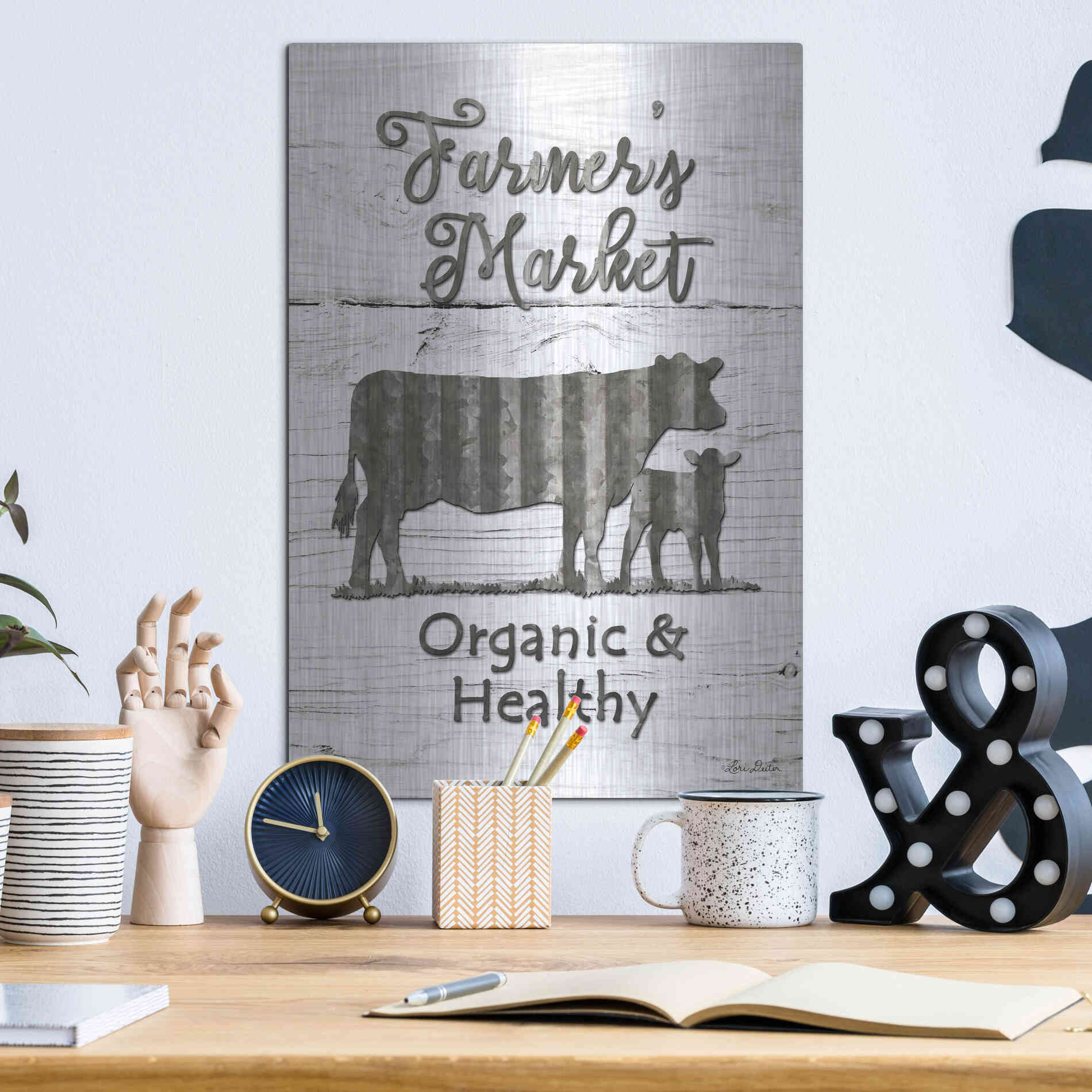 Luxe Metal Art 'Farmer's Market' by Lori Deiter, Metal Wall Art,12x16