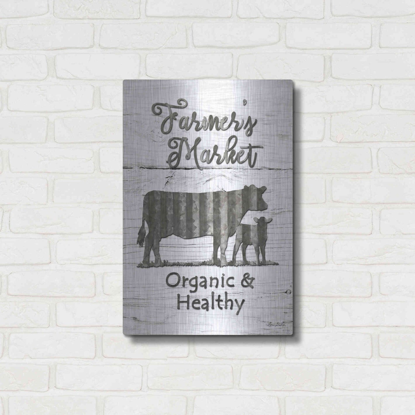 Luxe Metal Art 'Farmer's Market' by Lori Deiter, Metal Wall Art,16x24