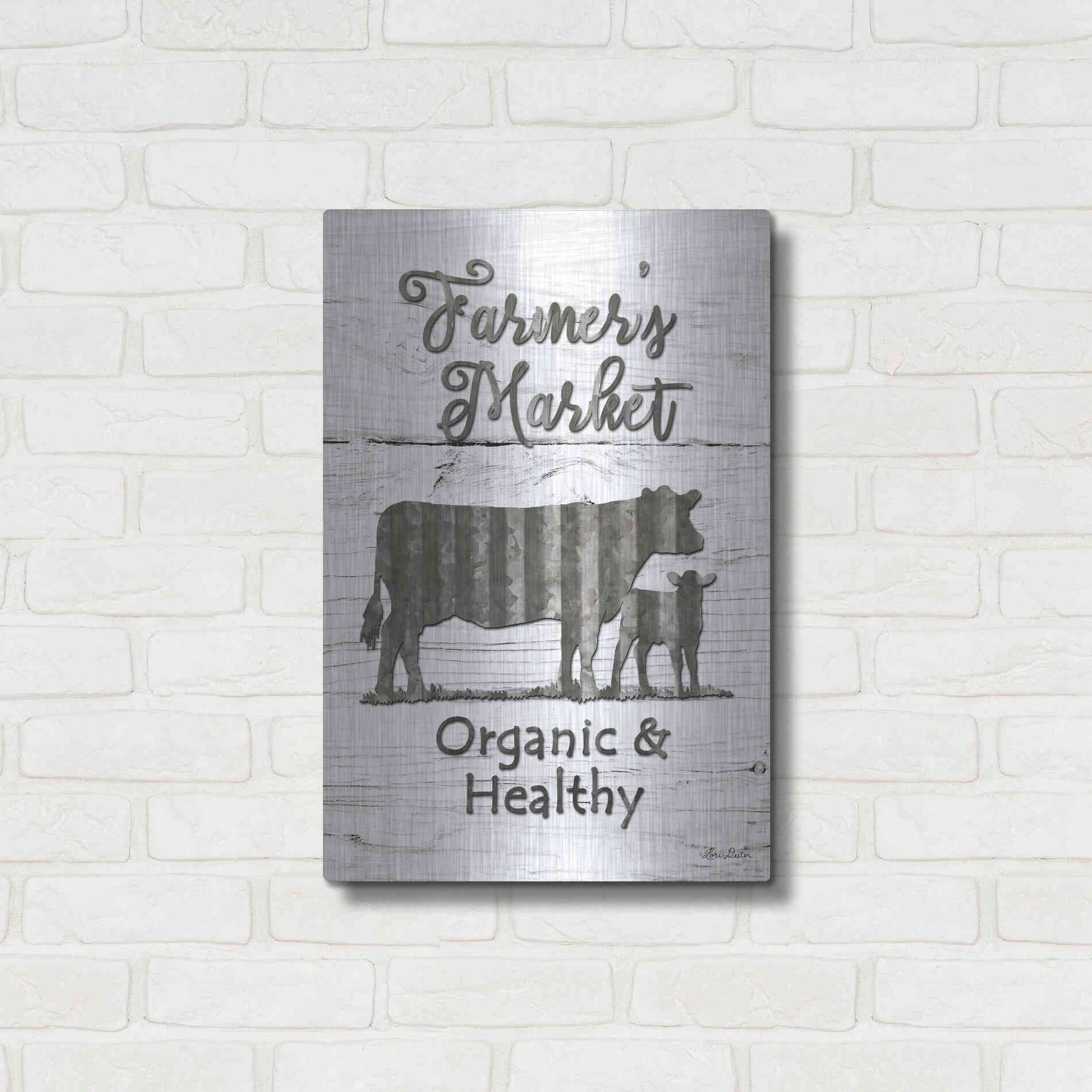Luxe Metal Art 'Farmer's Market' by Lori Deiter, Metal Wall Art,16x24