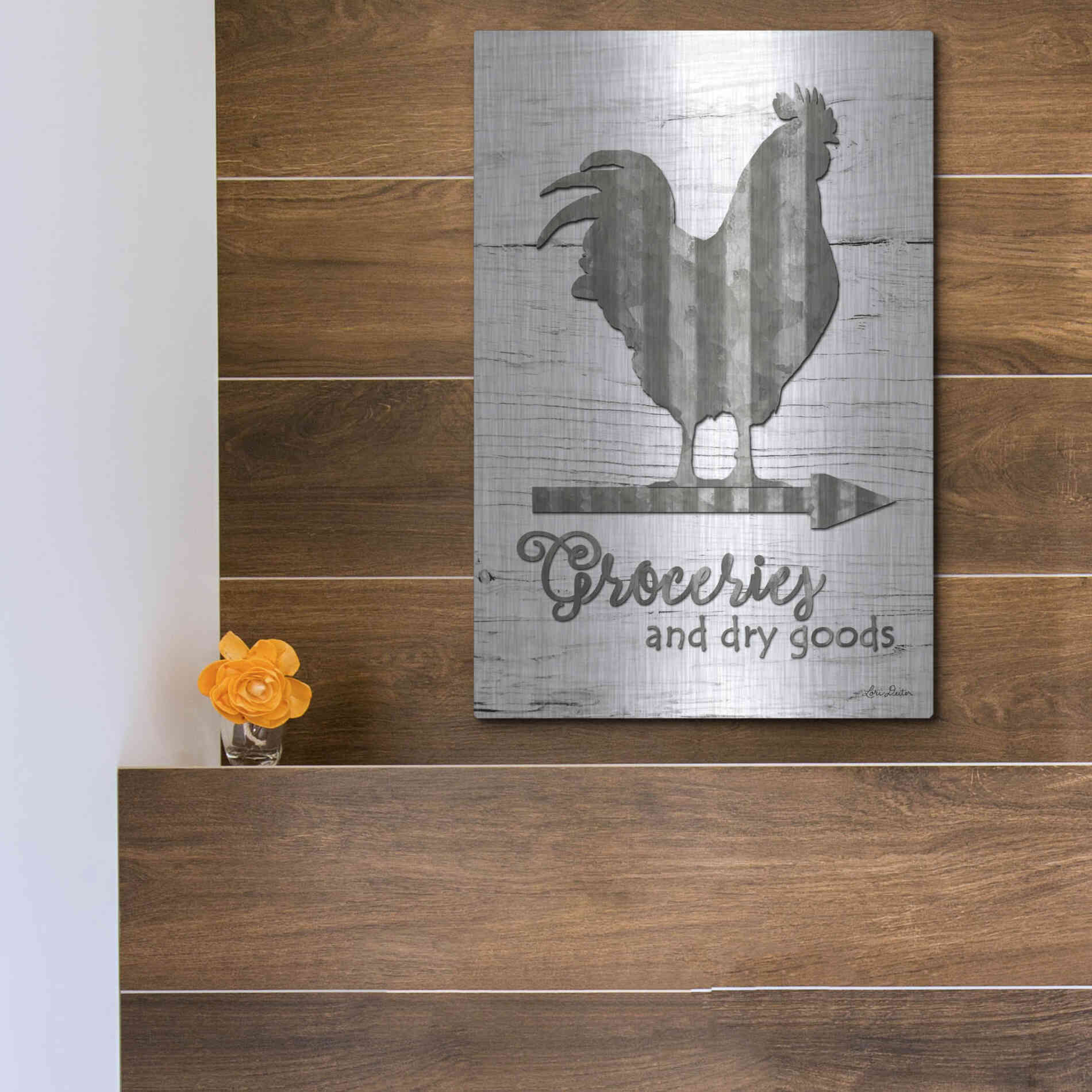 Luxe Metal Art 'Groceries' by Lori Deiter, Metal Wall Art,12x16