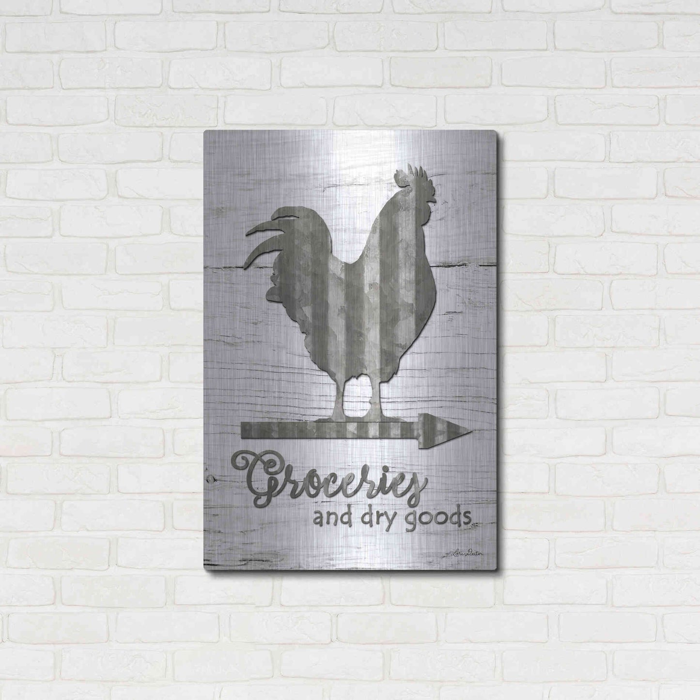 Luxe Metal Art 'Groceries' by Lori Deiter, Metal Wall Art,24x36