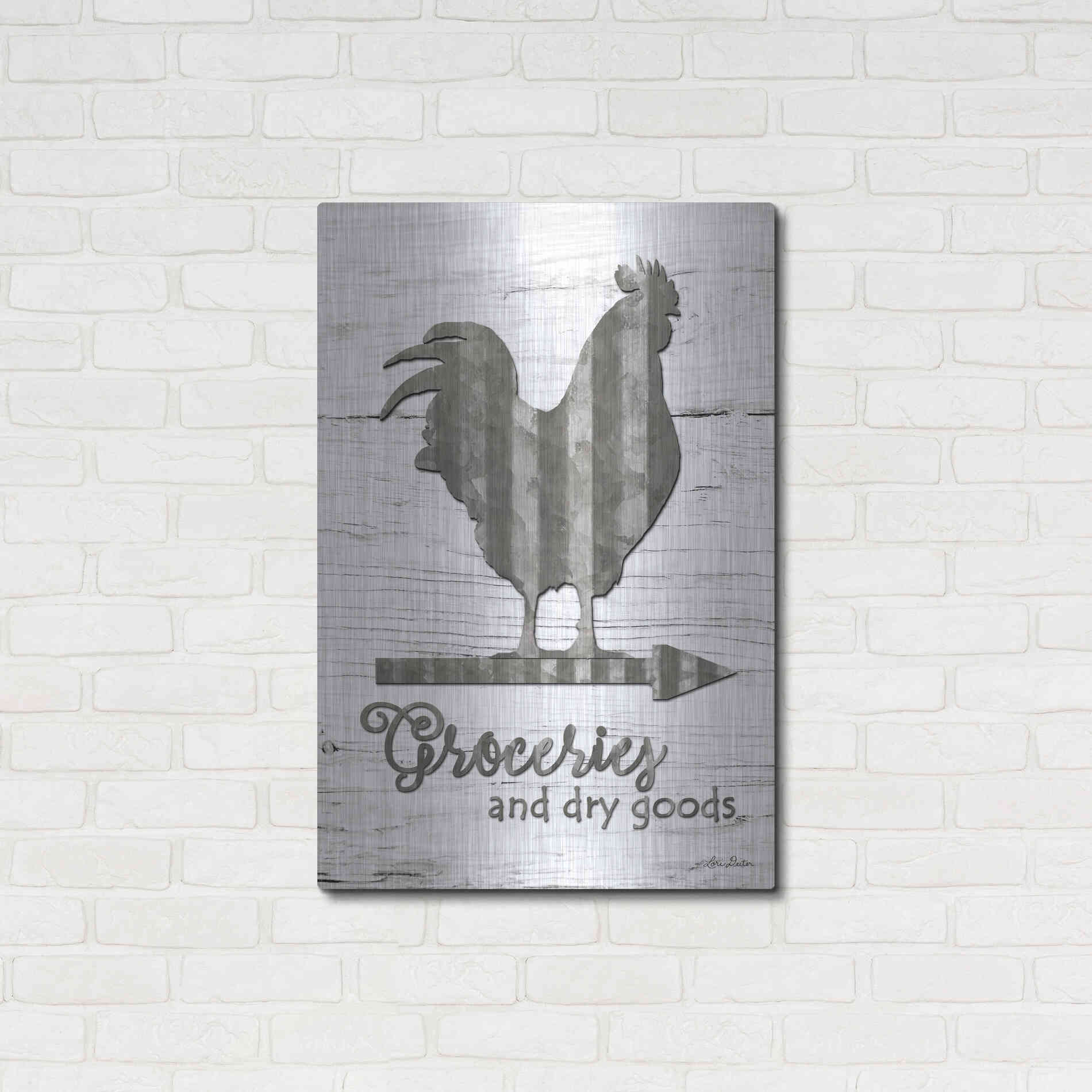 Luxe Metal Art 'Groceries' by Lori Deiter, Metal Wall Art,24x36
