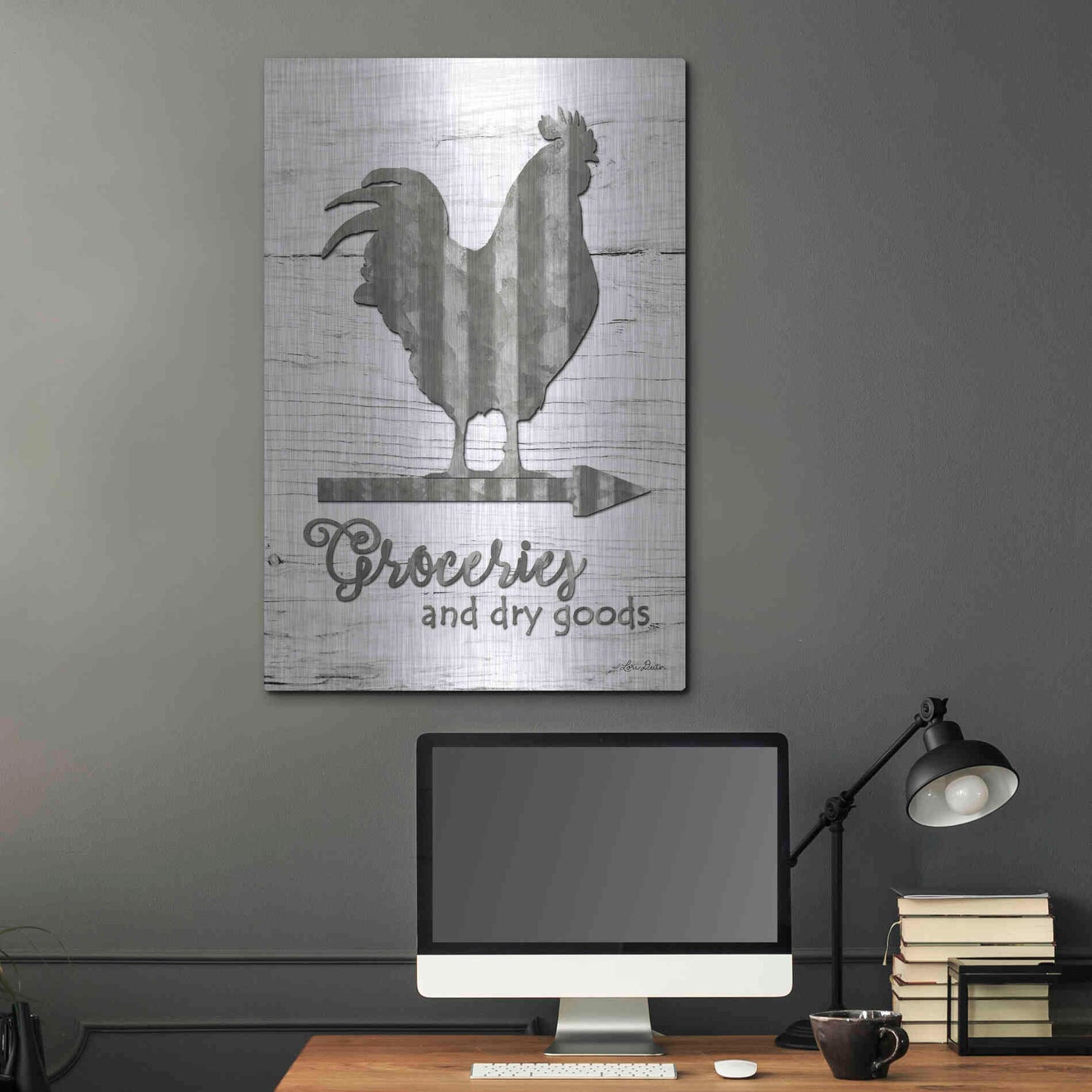 Luxe Metal Art 'Groceries' by Lori Deiter, Metal Wall Art,24x36