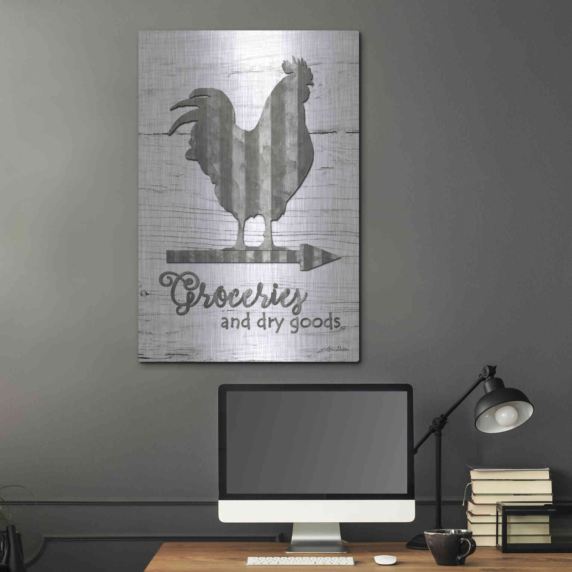 Luxe Metal Art 'Groceries' by Lori Deiter, Metal Wall Art,24x36