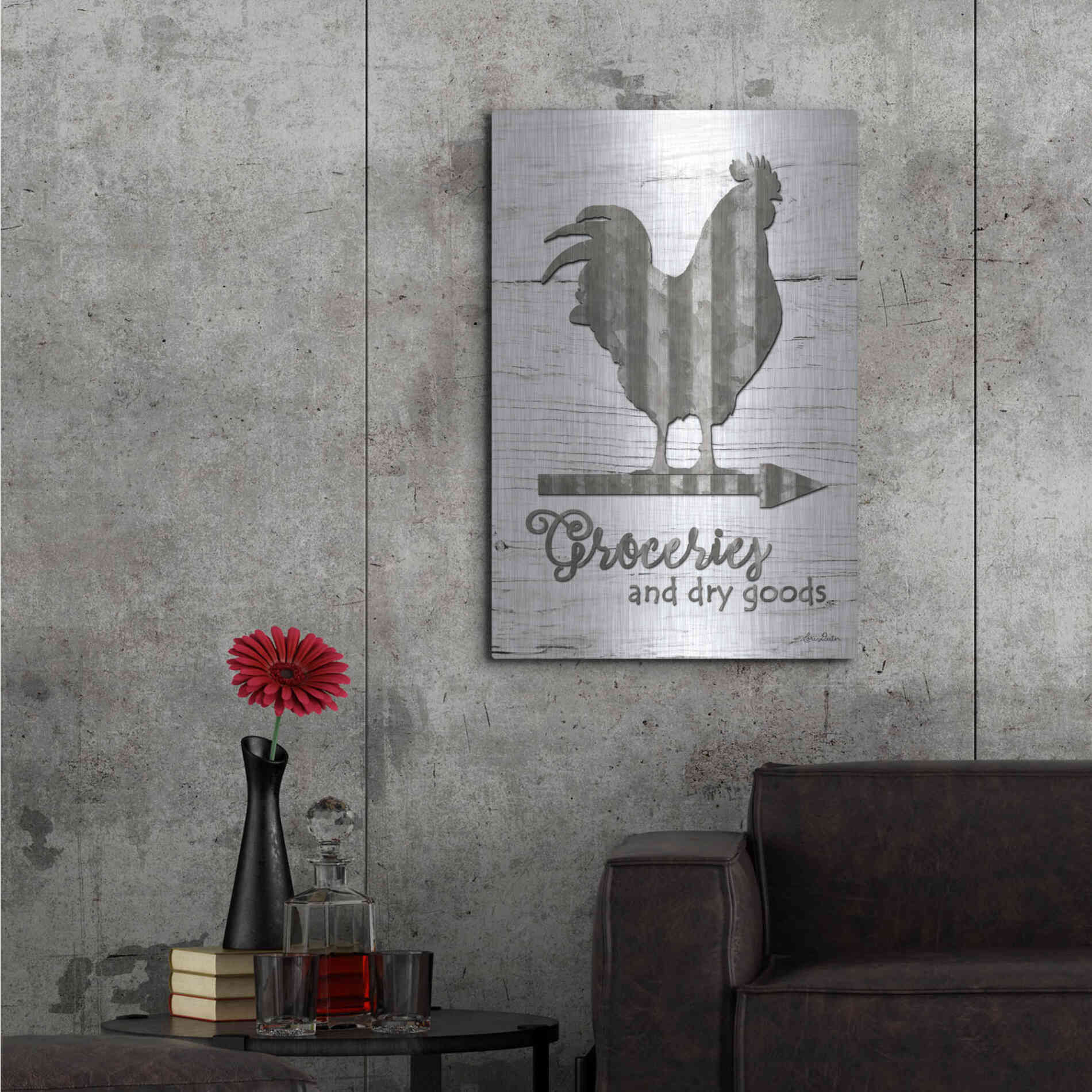 Luxe Metal Art 'Groceries' by Lori Deiter, Metal Wall Art,24x36