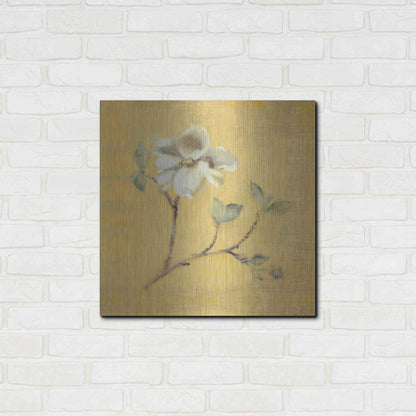 Luxe Metal Art 'Dogwood Blossom on Gold' by Cheri Blum, Metal Wall Art,24x24