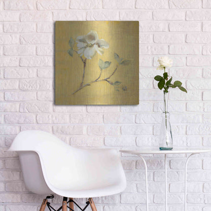 Luxe Metal Art 'Dogwood Blossom on Gold' by Cheri Blum, Metal Wall Art,24x24