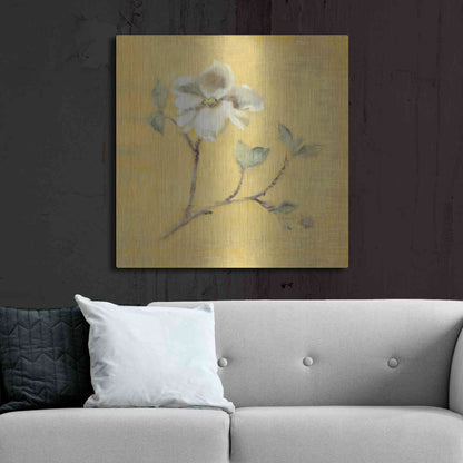 Luxe Metal Art 'Dogwood Blossom on Gold' by Cheri Blum, Metal Wall Art,36x36