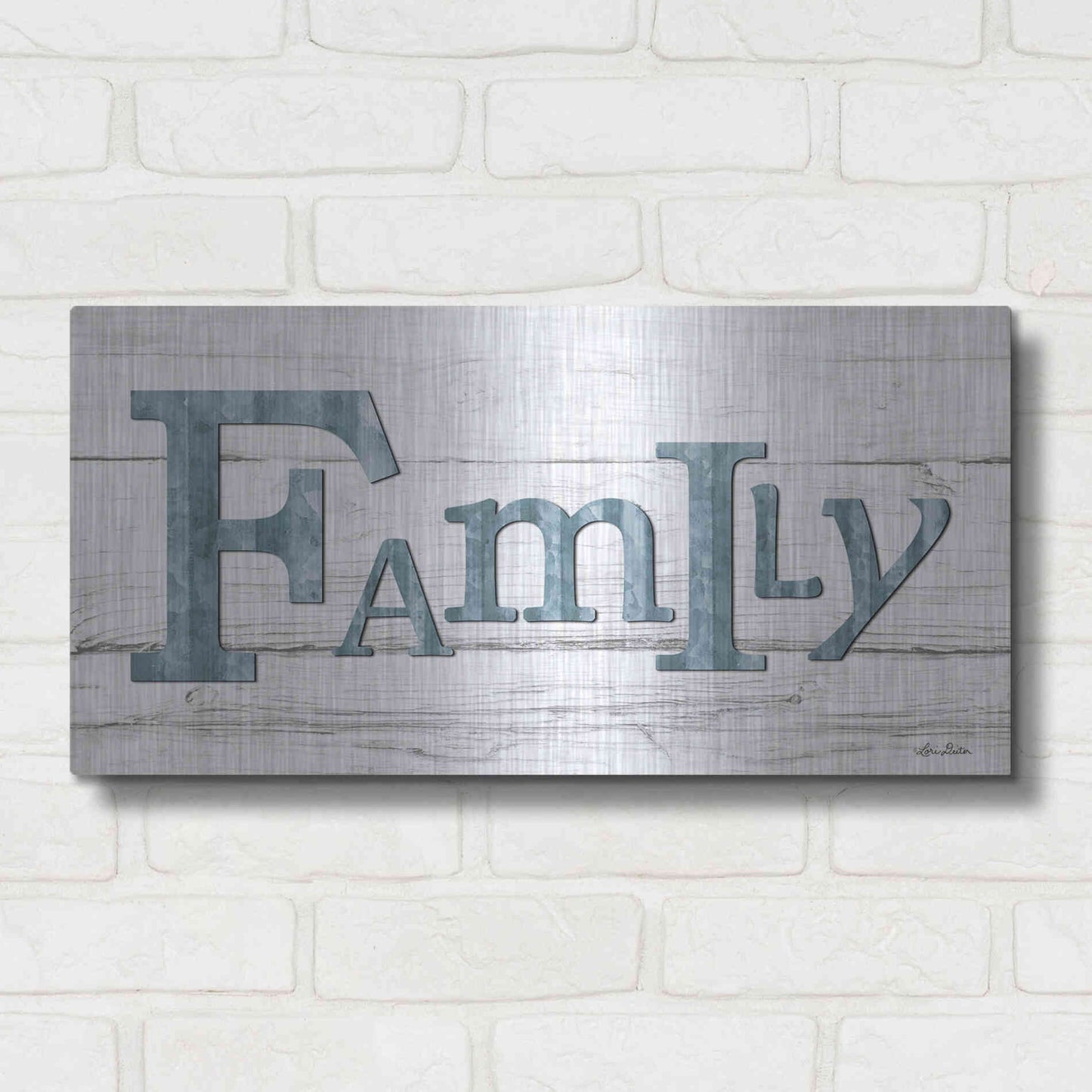 Luxe Metal Art 'Metal Family' by Lori Deiter, Metal Wall Art,24x12