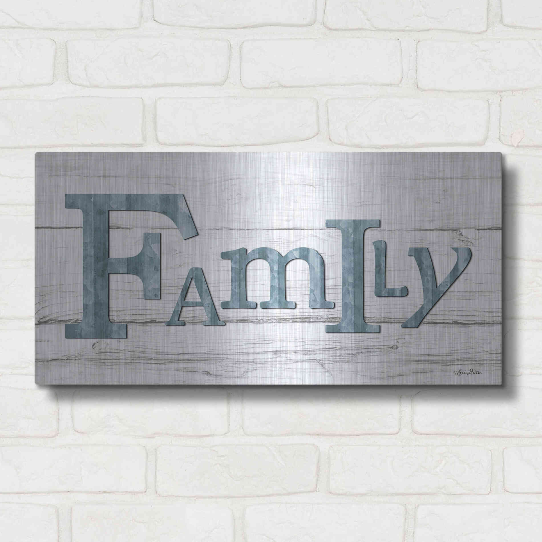 Luxe Metal Art 'Metal Family' by Lori Deiter, Metal Wall Art,24x12