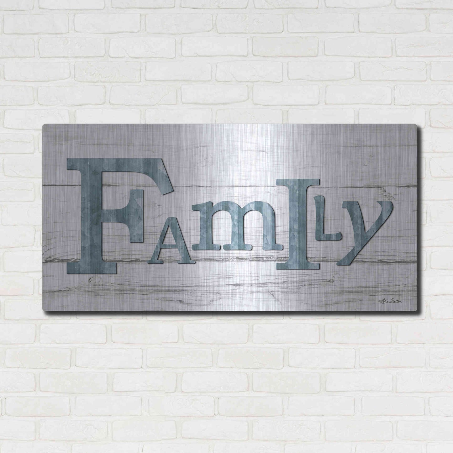 Luxe Metal Art 'Metal Family' by Lori Deiter, Metal Wall Art,48x24