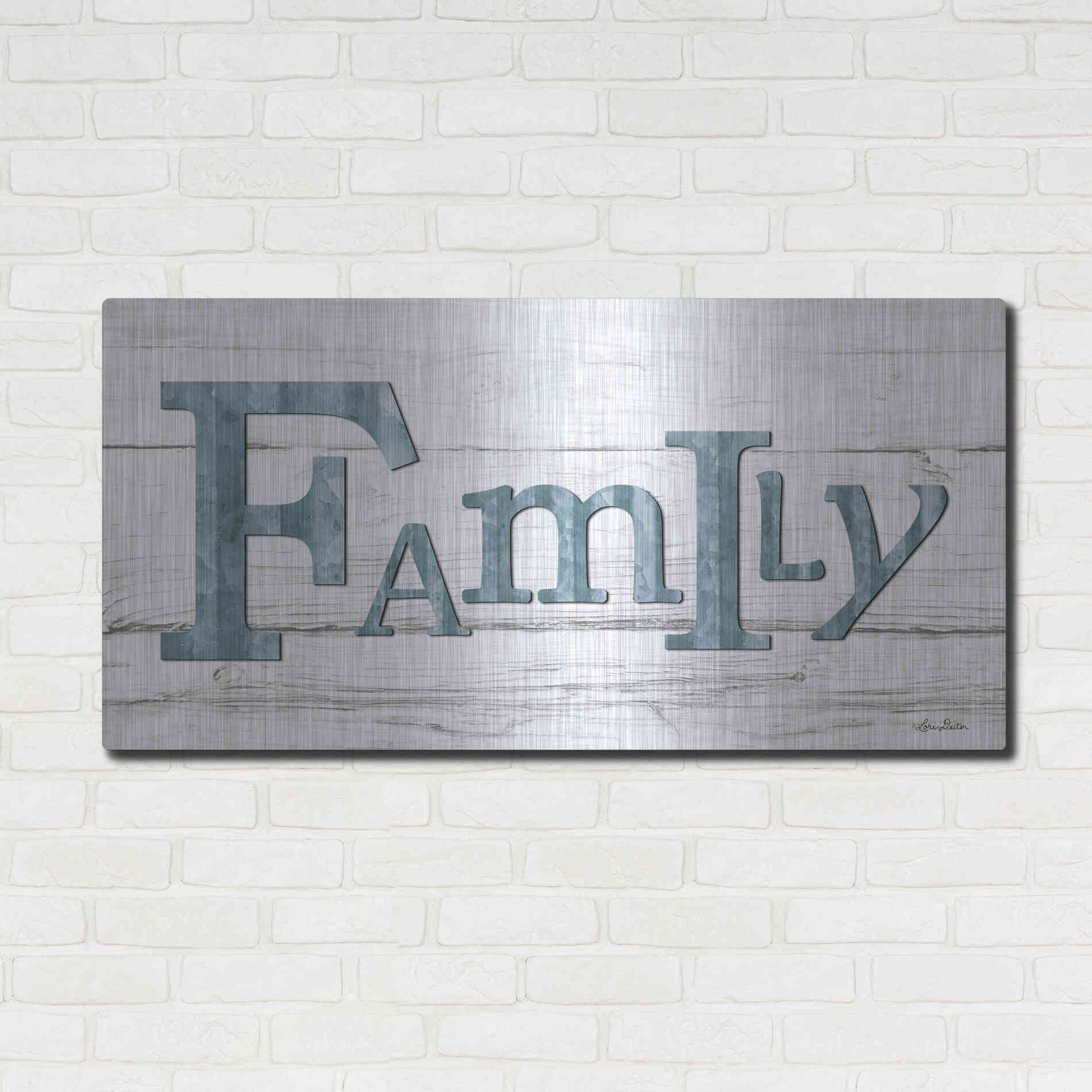 Luxe Metal Art 'Metal Family' by Lori Deiter, Metal Wall Art,48x24