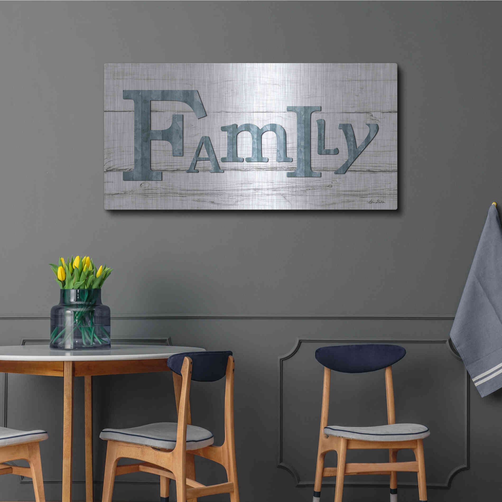 Luxe Metal Art 'Metal Family' by Lori Deiter, Metal Wall Art,48x24