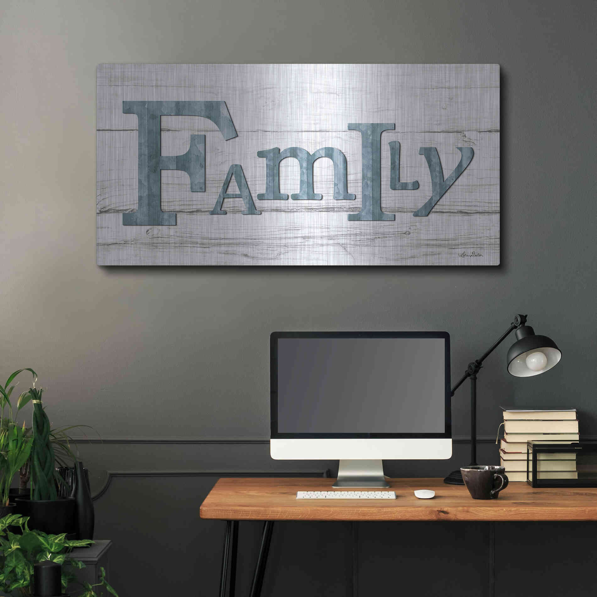 Luxe Metal Art 'Metal Family' by Lori Deiter, Metal Wall Art,48x24