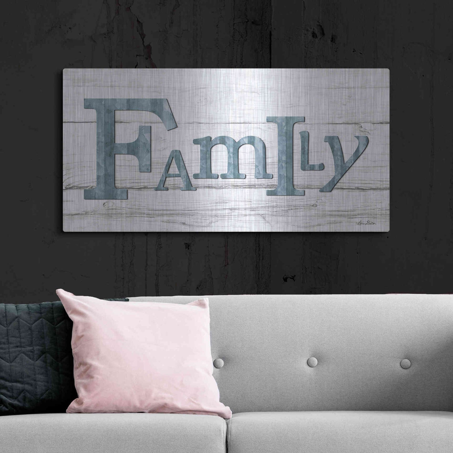 Luxe Metal Art 'Metal Family' by Lori Deiter, Metal Wall Art,48x24