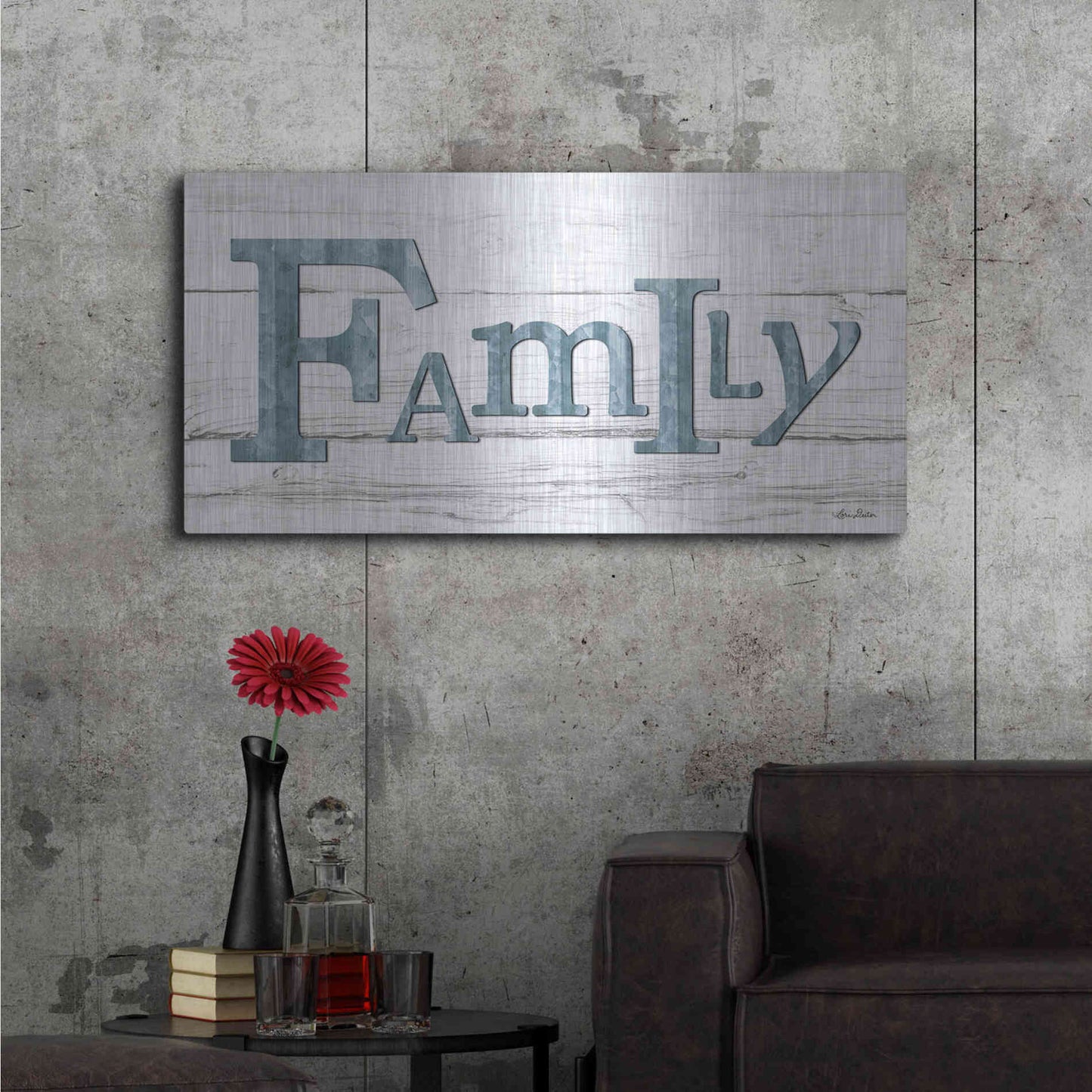 Luxe Metal Art 'Metal Family' by Lori Deiter, Metal Wall Art,48x24