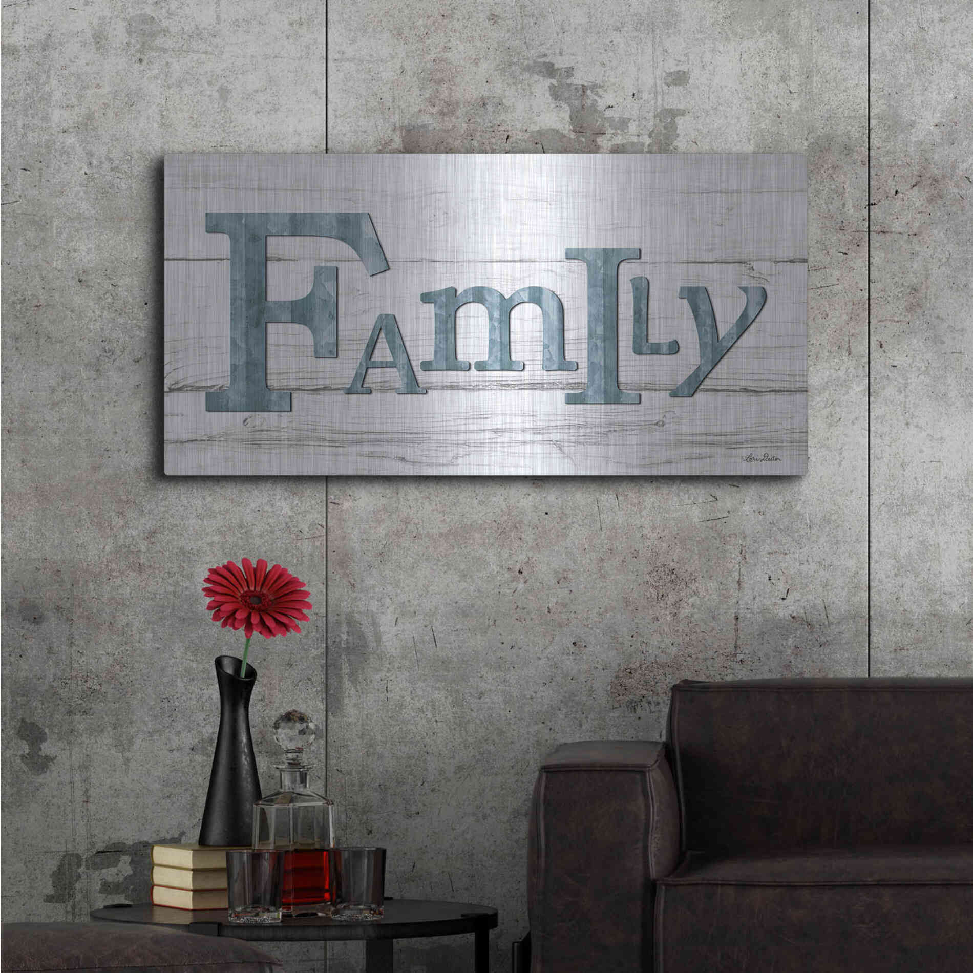 Luxe Metal Art 'Metal Family' by Lori Deiter, Metal Wall Art,48x24