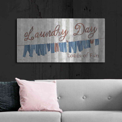 Luxe Metal Art 'Laundry Day Loads of Fun' by Lori Deiter, Metal Wall Art,48x24