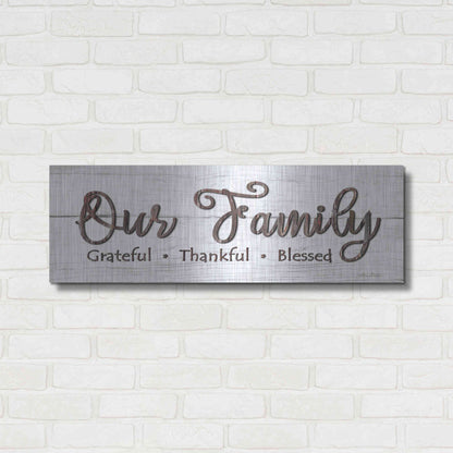Luxe Metal Art 'Our Family' by Lori Deiter, Metal Wall Art,36x12