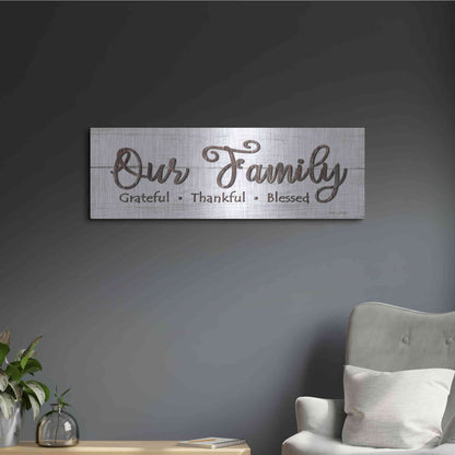 Luxe Metal Art 'Our Family' by Lori Deiter, Metal Wall Art,36x12