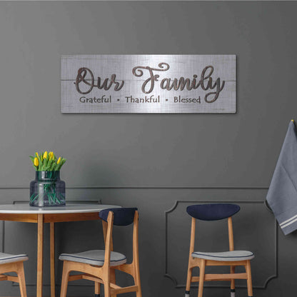 Luxe Metal Art 'Our Family' by Lori Deiter, Metal Wall Art,48x16