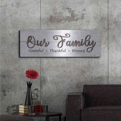 Luxe Metal Art 'Our Family' by Lori Deiter, Metal Wall Art,48x16