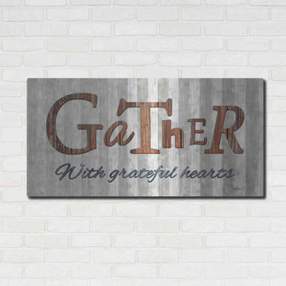 Luxe Metal Art 'Gather with Graceful Hearts' by Lori Deiter, Metal Wall Art,48x24