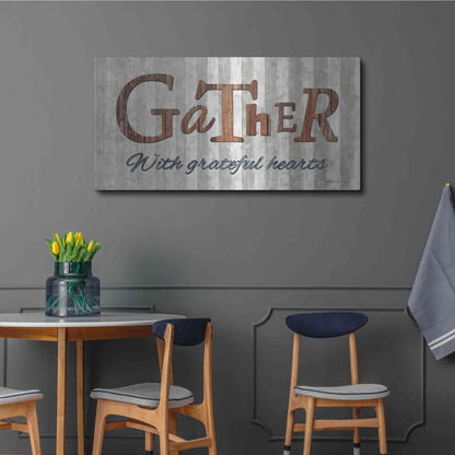 Luxe Metal Art 'Gather with Graceful Hearts' by Lori Deiter, Metal Wall Art,48x24