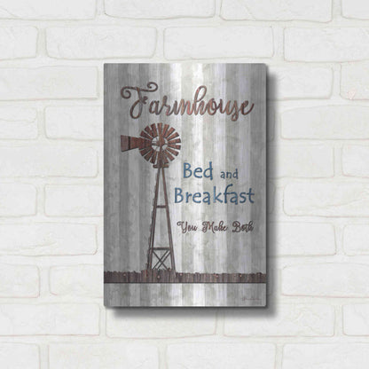 Luxe Metal Art 'Farmhouse Bed & Breakfast' by Lori Deiter, Metal Wall Art,12x16