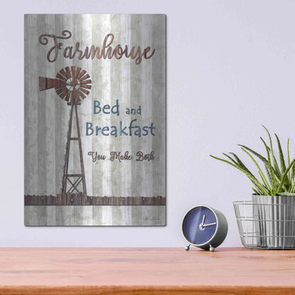 Luxe Metal Art 'Farmhouse Bed & Breakfast' by Lori Deiter, Metal Wall Art,12x16