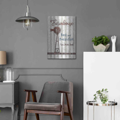 Luxe Metal Art 'Farmhouse Bed & Breakfast' by Lori Deiter, Metal Wall Art,16x24