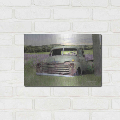 Luxe Metal Art 'Lavender Truck' by Lori Deiter, Metal Wall Art,16x12