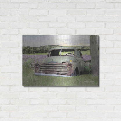 Luxe Metal Art 'Lavender Truck' by Lori Deiter, Metal Wall Art,36x24
