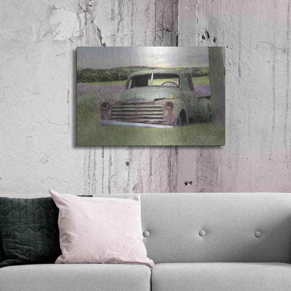 Luxe Metal Art 'Lavender Truck' by Lori Deiter, Metal Wall Art,36x24