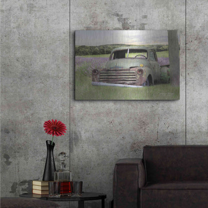 Luxe Metal Art 'Lavender Truck' by Lori Deiter, Metal Wall Art,36x24