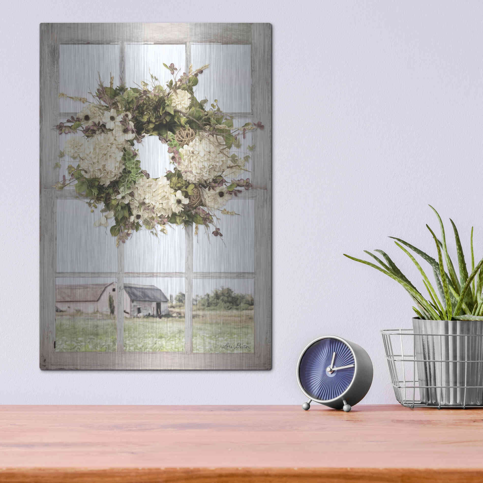 Luxe Metal Art 'Pleasant View' by Lori Deiter, Metal Wall Art,12x16