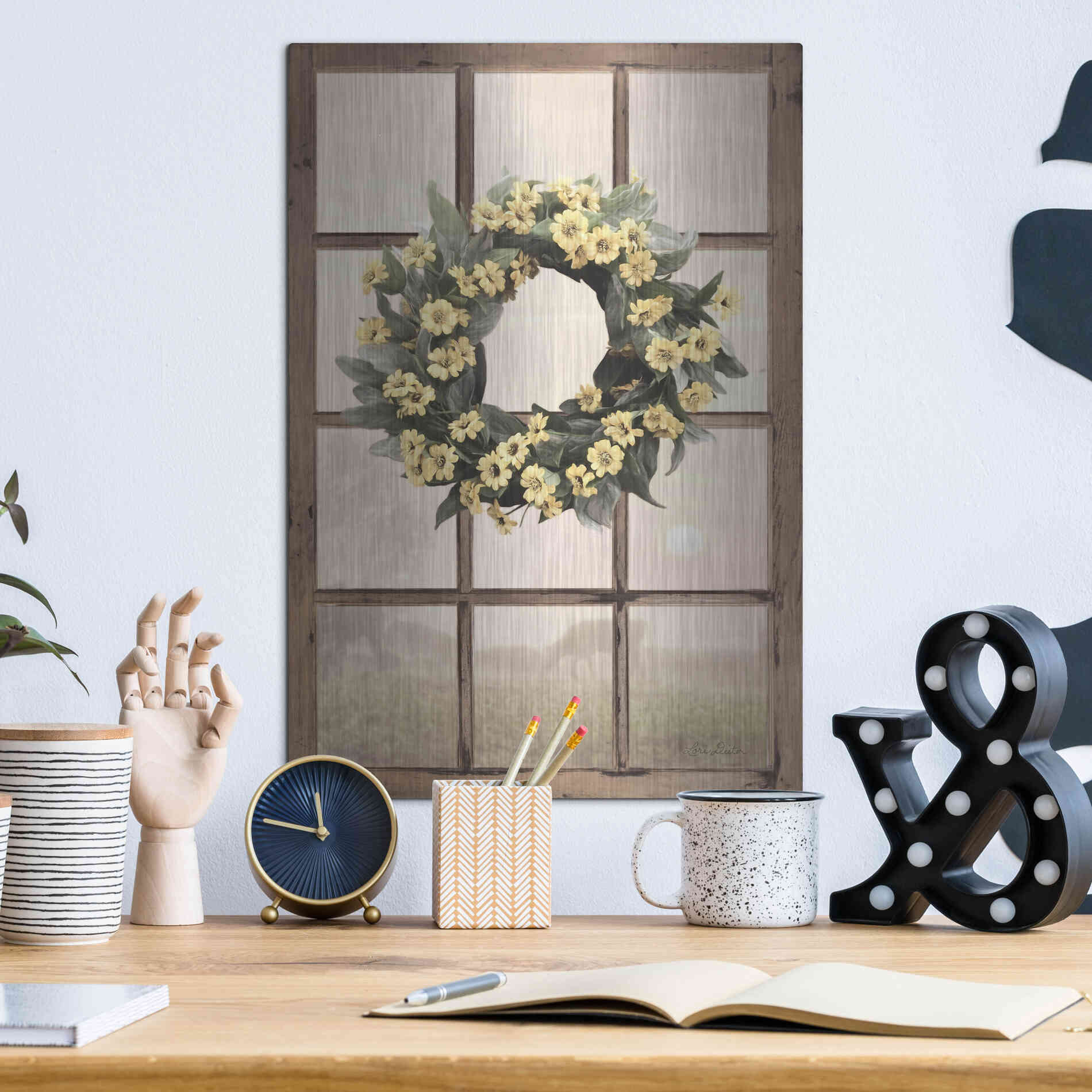 Luxe Metal Art 'Country Gazing' by Lori Deiter, Metal Wall Art,12x16